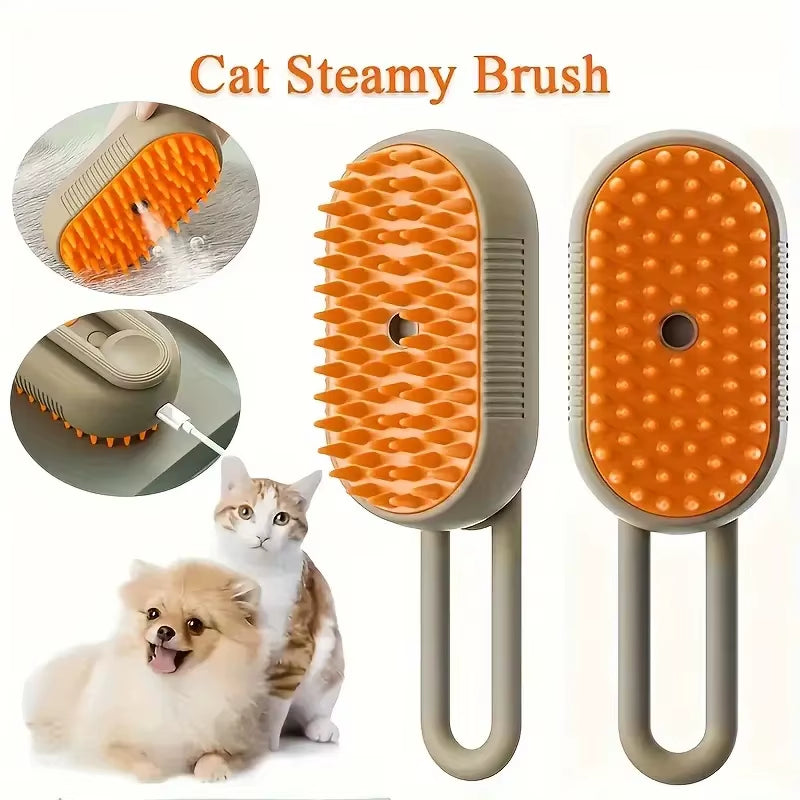 Pet Cleaning Spray Comb, Pet Undercoat Hair Removal Slicker Brush for Dog and Cat Grooming Tool